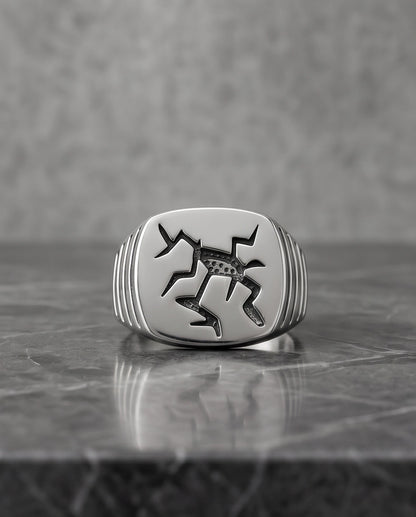 Tribal Glyph Signet Ring