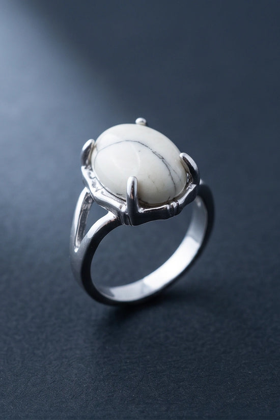 White Canyon Howlite Statement Ring