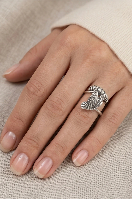 Vintage Sterling Silver Butterfly Wrap Ring