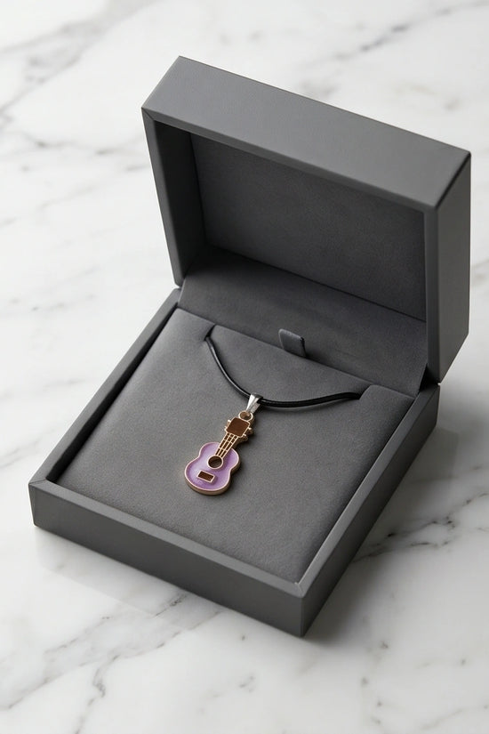 Gold and Purple Acoustic Guitar Necklace