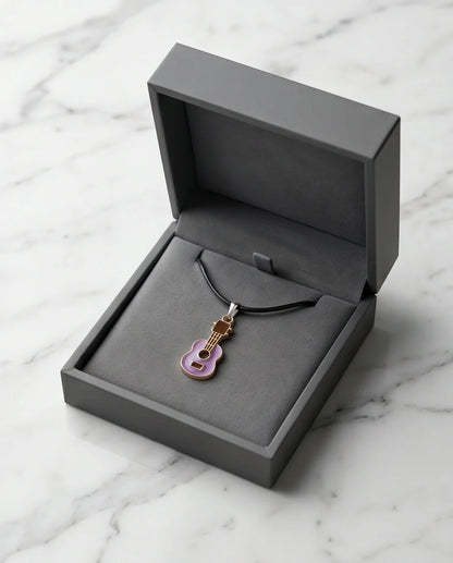 Gold and Purple Acoustic Guitar Necklace