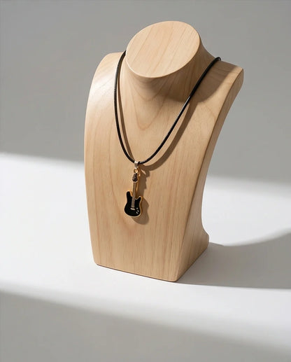 Gold and Black Electric Guitar Necklace