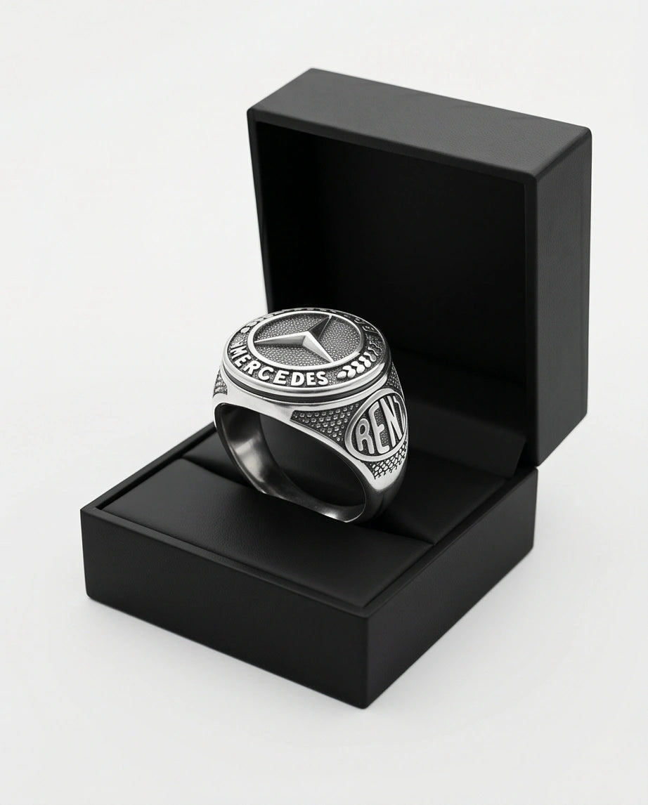 Vintage Silver Mercedes-Benz Signet Ring