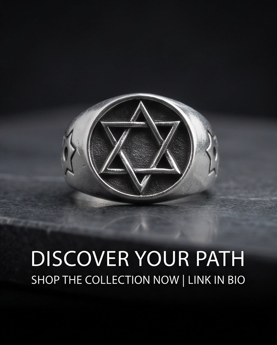 Celestial Hexagram Signet Silver Ring