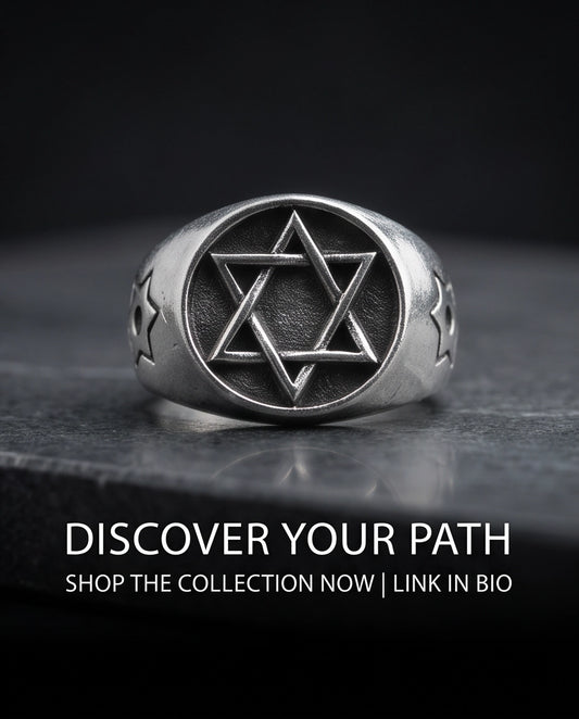 Celestial Hexagram Signet Silver Ring