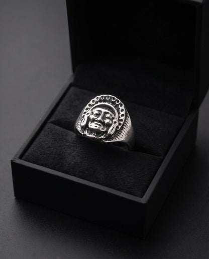 Native Chief Headdress Sculpted Signet Ring