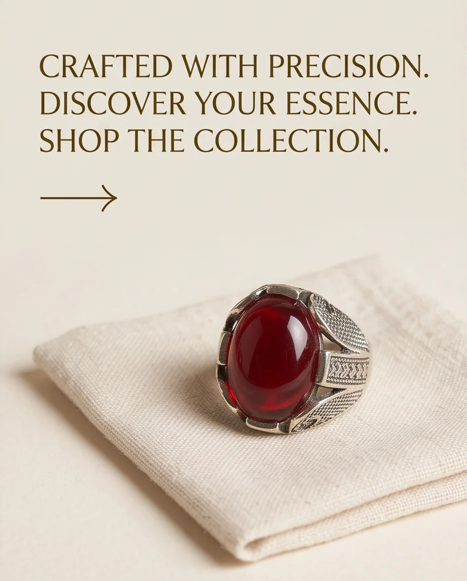 Crimson Legacy Stippled Signet Ring