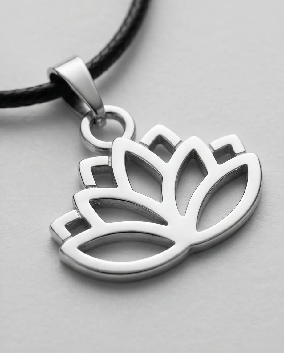 The Pure Spirit: Half-Bloom Minimalist Lotus Pendant Necklace