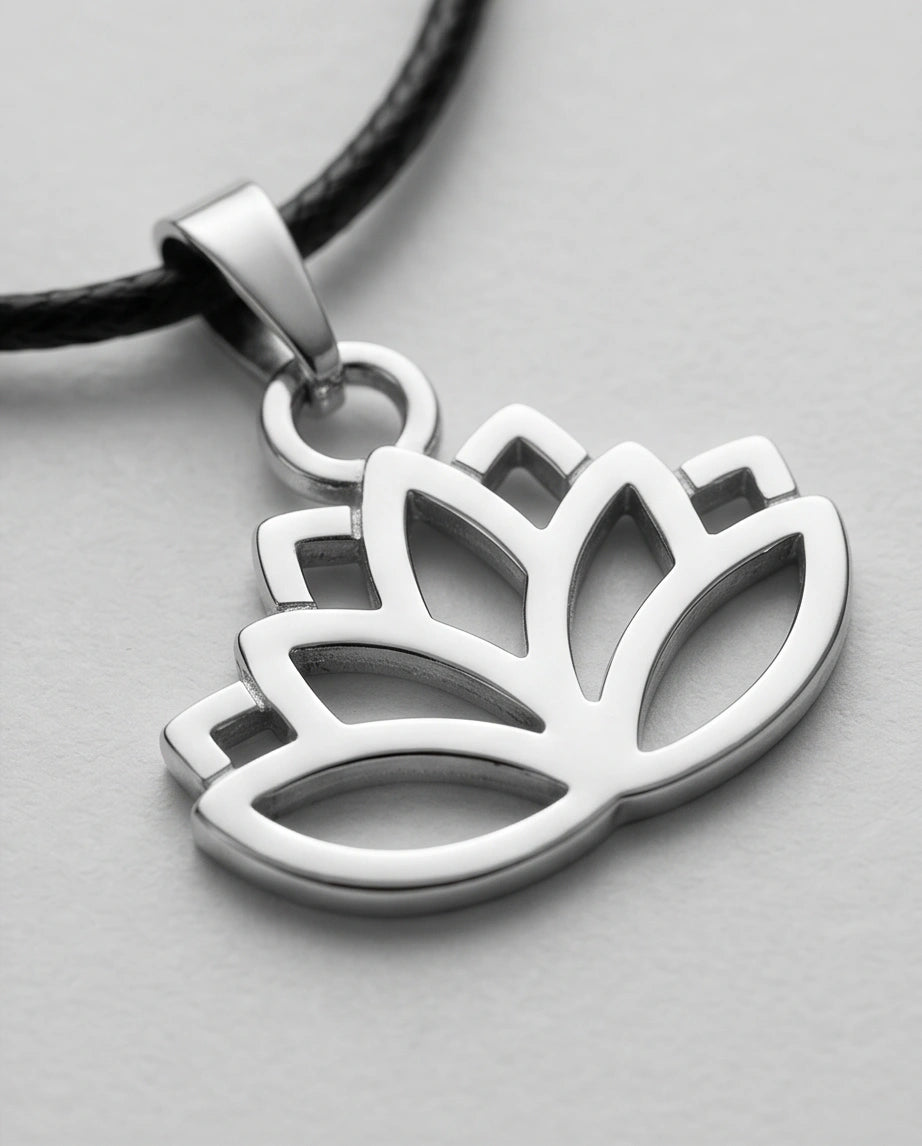 The Pure Spirit: Half-Bloom Minimalist Lotus Pendant Necklace