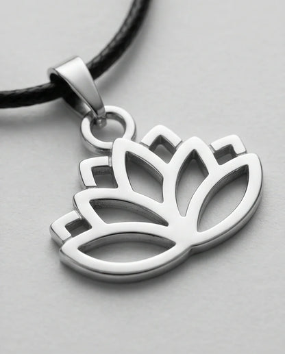 The Pure Spirit: Half-Bloom Minimalist Lotus Pendant Necklace