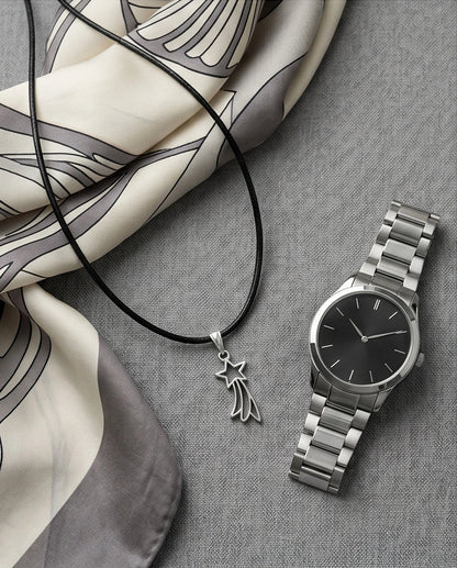 Silver Shooting Star Pendant Necklace