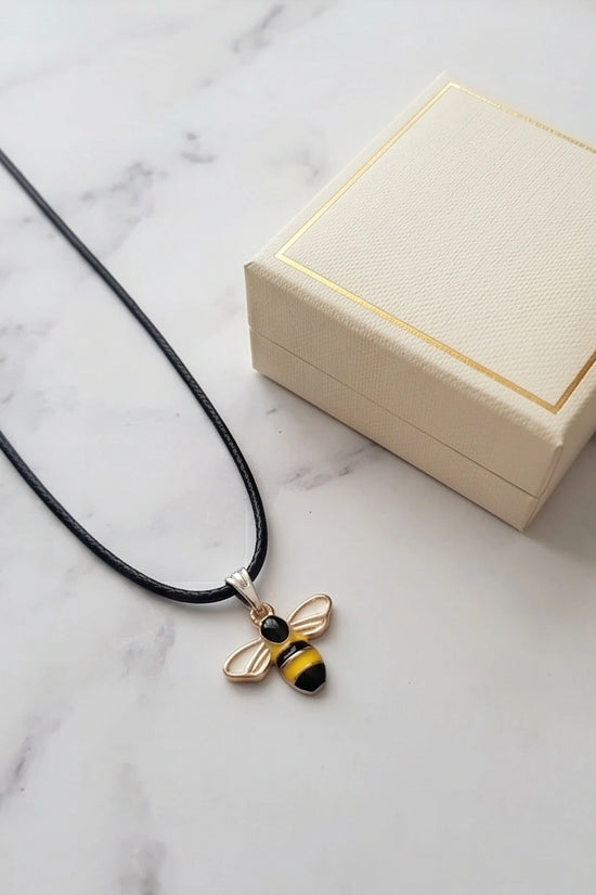 Golden Honeybee Pendant Necklace