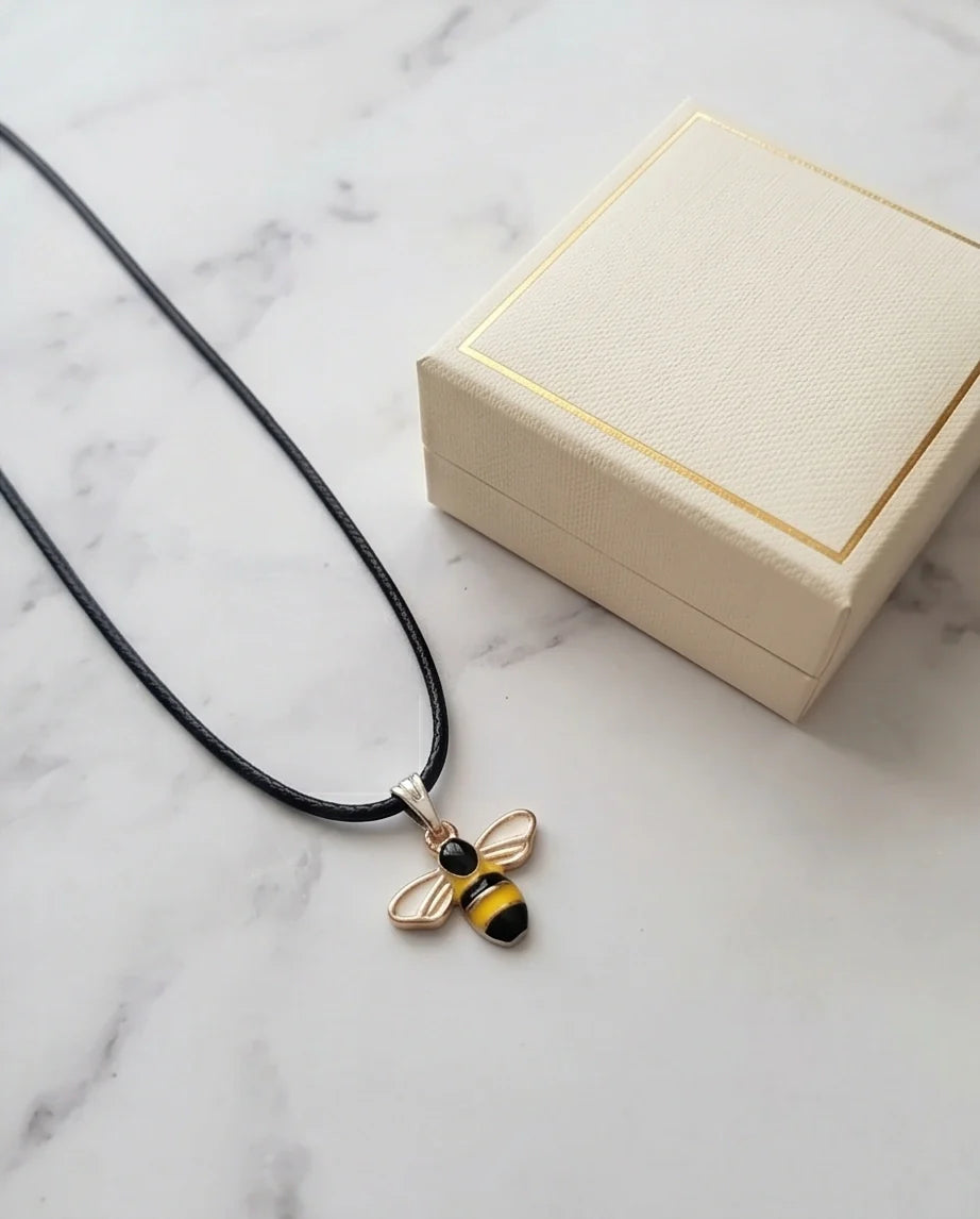 Golden Honeybee Pendant Necklace