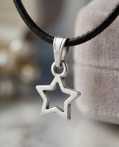 Silver Open Star Pendant Necklace
