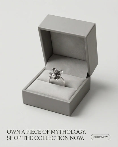 Vintage Silver Teddy Bear Statement Ring