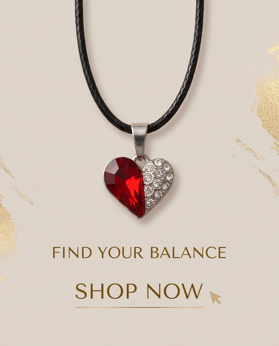 Silver Ruby Heart Pavé Pendant Necklace