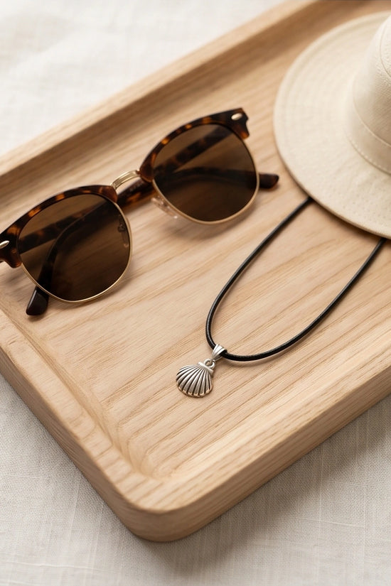 Silver Retro Scallop Seashell Necklace