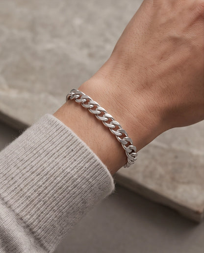 Silver Classic Curb Chain Bracelet