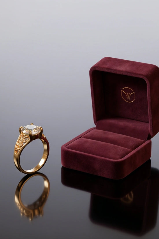 Golden Empress Moissanite Filigree Ring