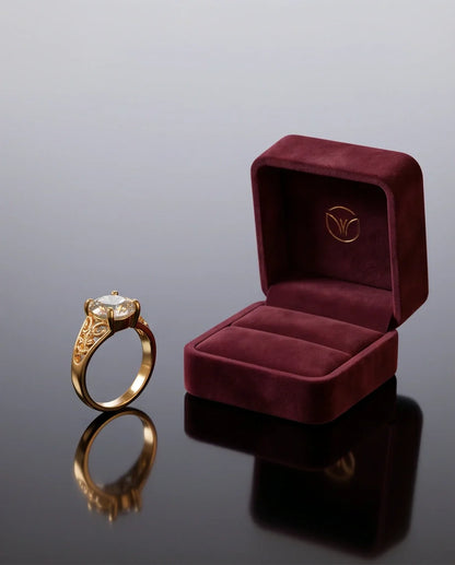 Golden Empress Moissanite Filigree Ring