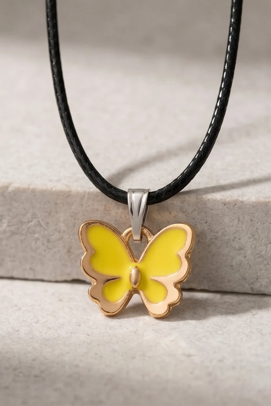 Golden Glow Butterfly Pendant Necklace