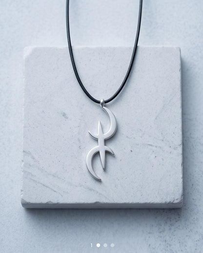Silver Amazigh Yaz Symbol Cord Necklace