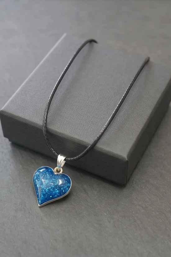 Ocean Sparkle Heart Pendant