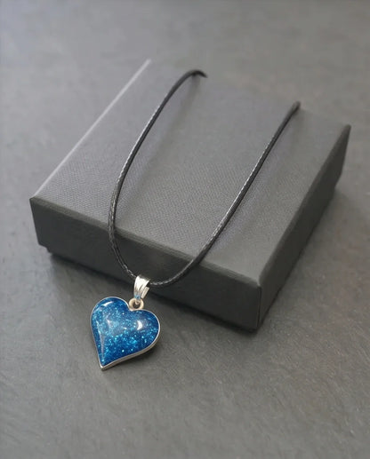 Ocean Sparkle Heart Pendant