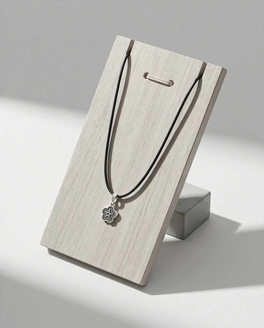 Silver Retro Concentric Blossom Necklace
