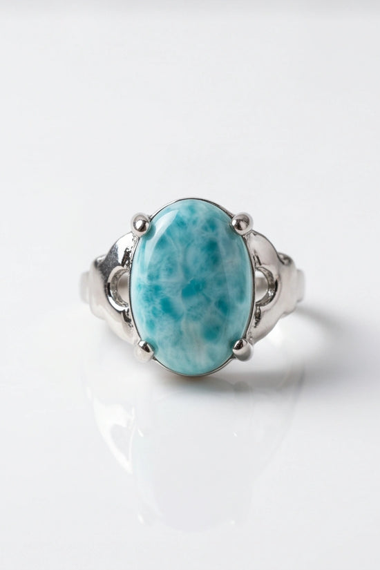 Oceanic Larimar Filigree Ring