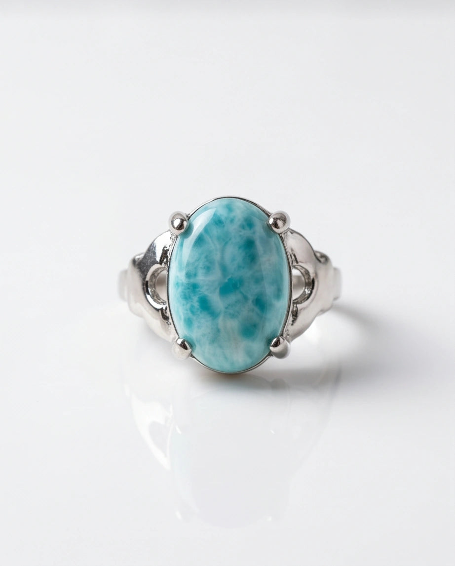 Oceanic Larimar Filigree Ring