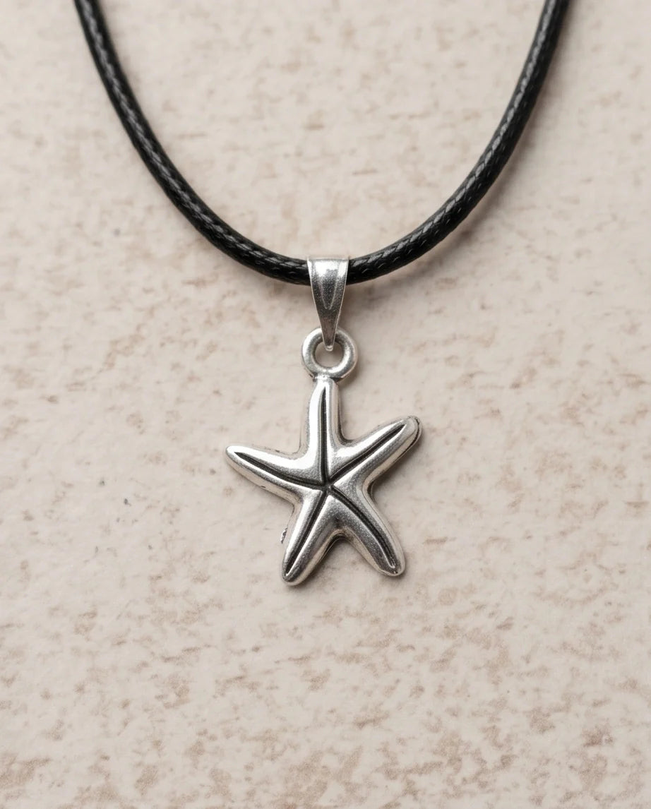 Silver Starfish Pendant Necklace