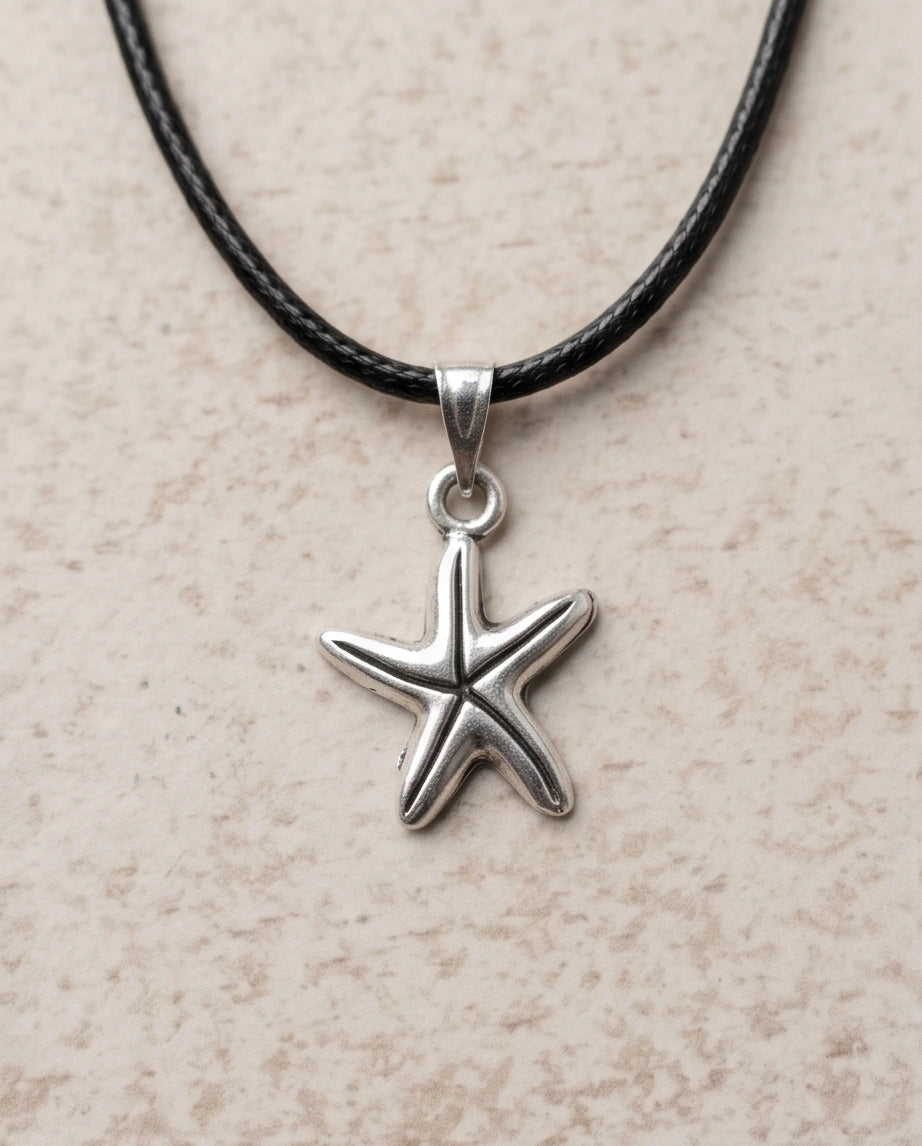 Silver Starfish Pendant Necklace