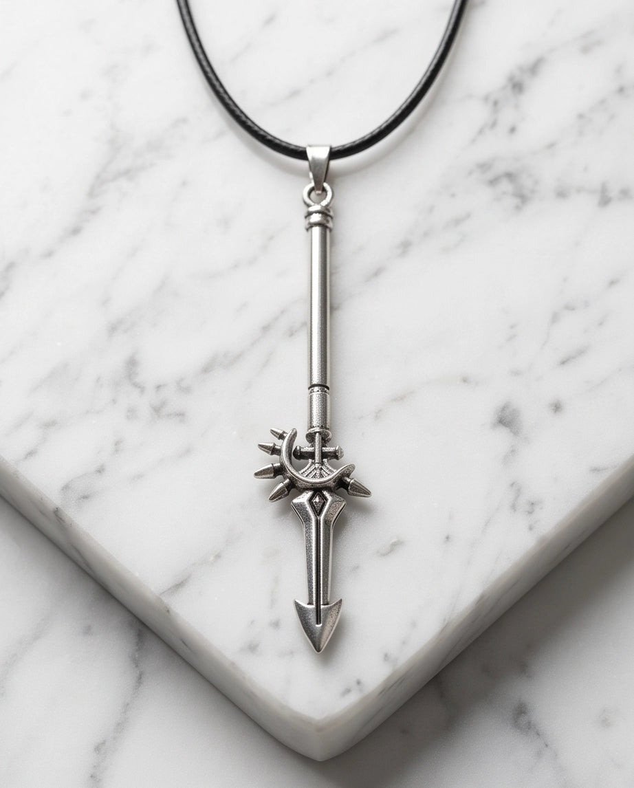 Spiked Crescent Spearhead Pendant Necklace