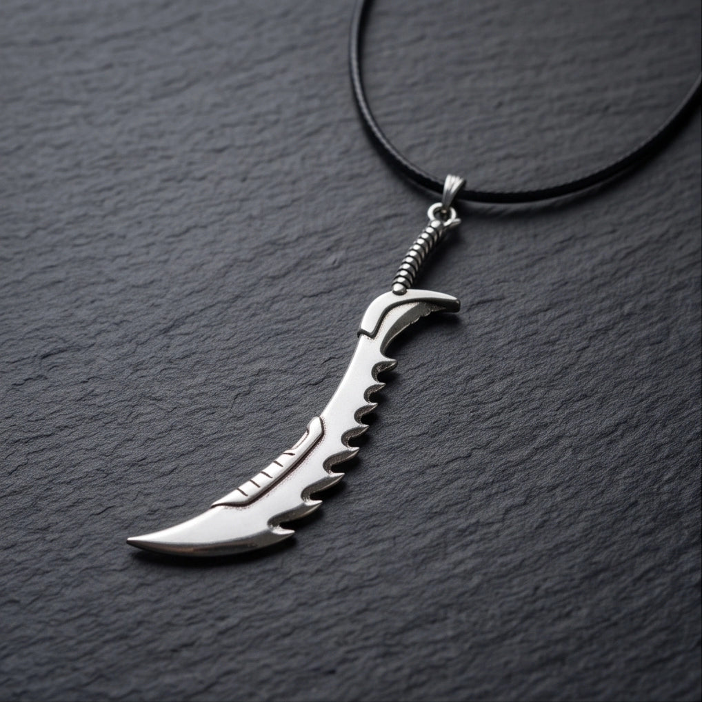 Serrated Scimitar Blade Pendant
