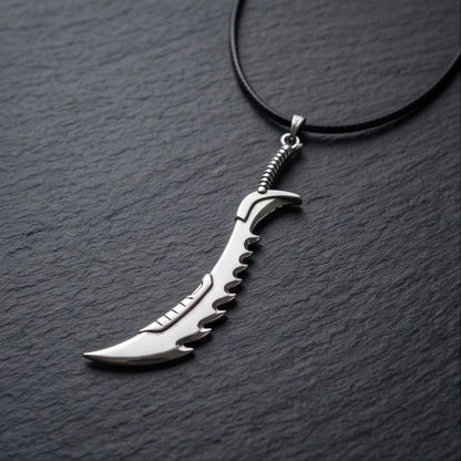 Serrated Scimitar Blade Pendant