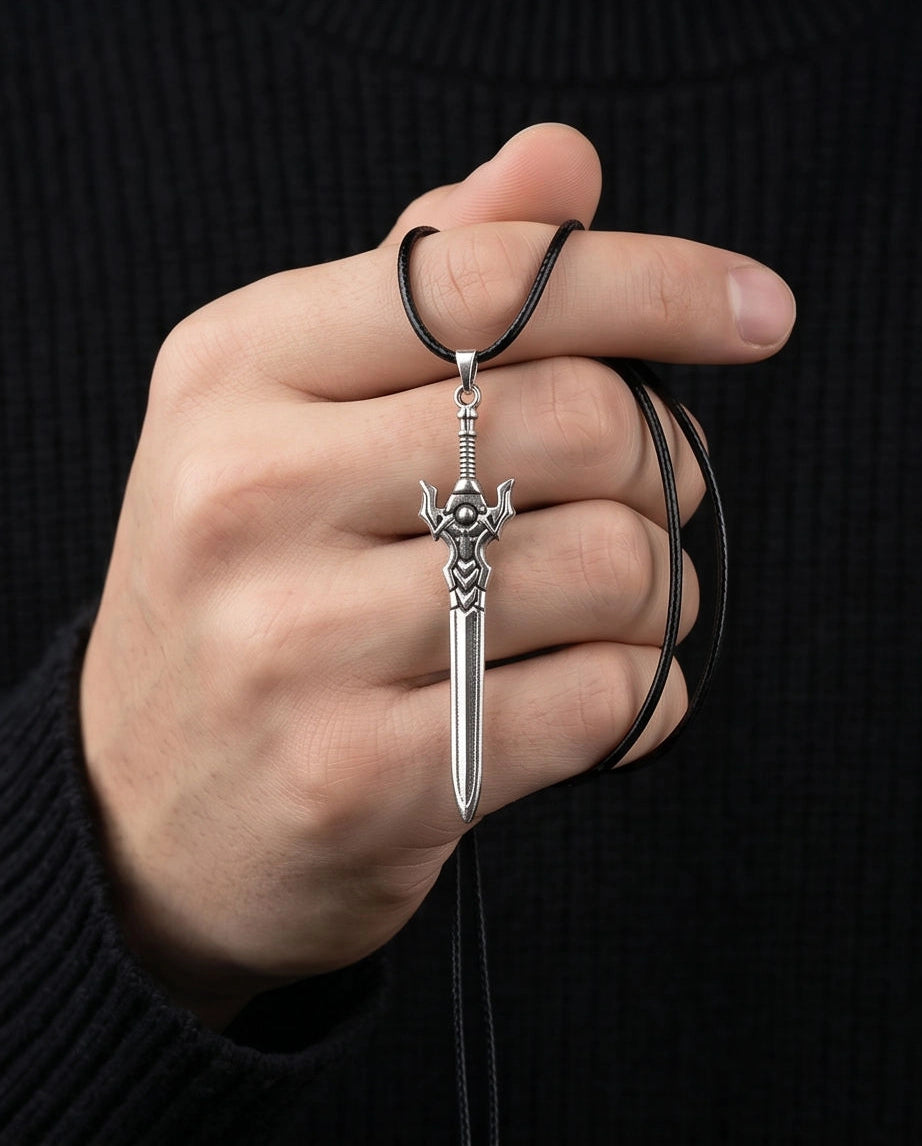 Fantasy Broadsword Pendant Necklace
