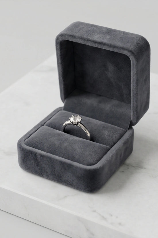 Sterling Silver Round-Cut Moissanite Solitaire Ring