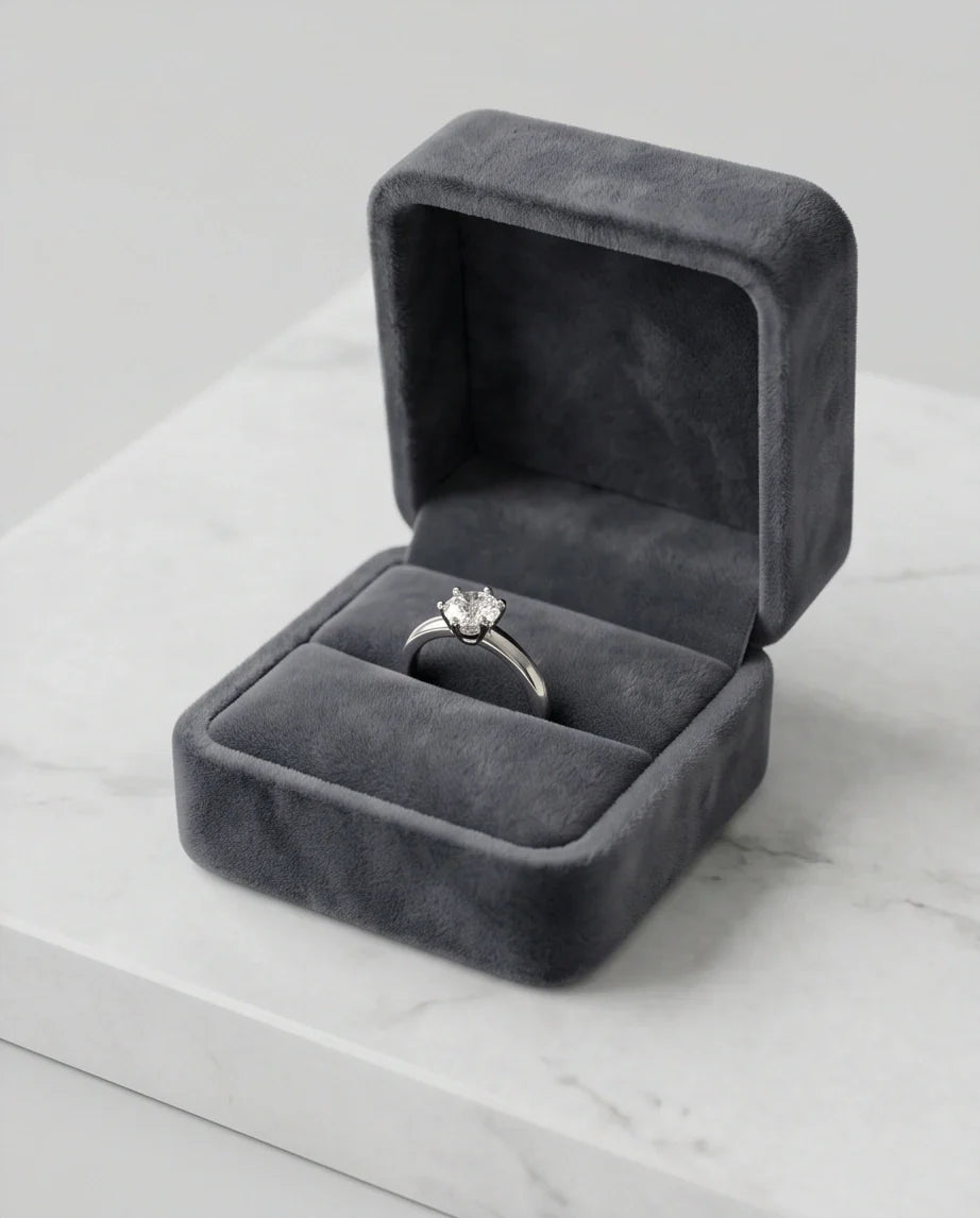 Sterling Silver Round-Cut Moissanite Solitaire Ring