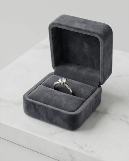 Sterling Silver Round-Cut Moissanite Solitaire Ring