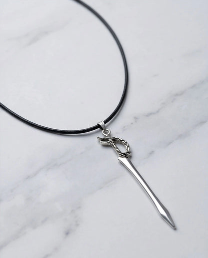Silver Saber Pendant Necklace