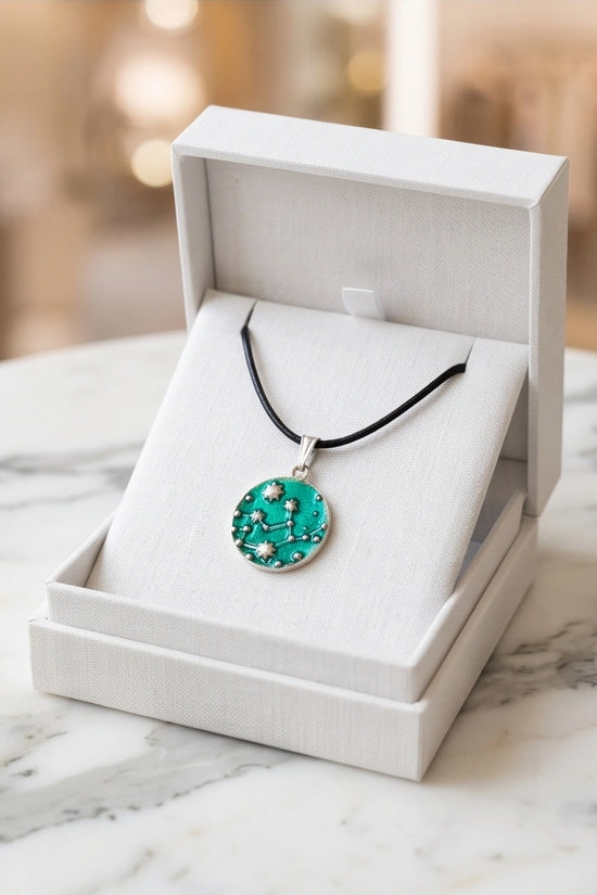 Teal Constellation Galaxy Pendant