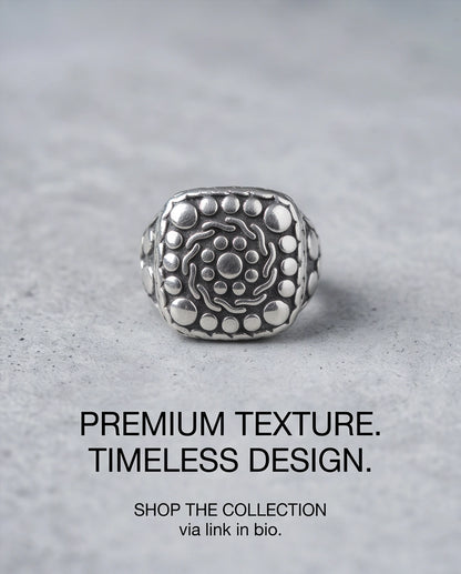 Constellation Studded Cushion Signet Ring