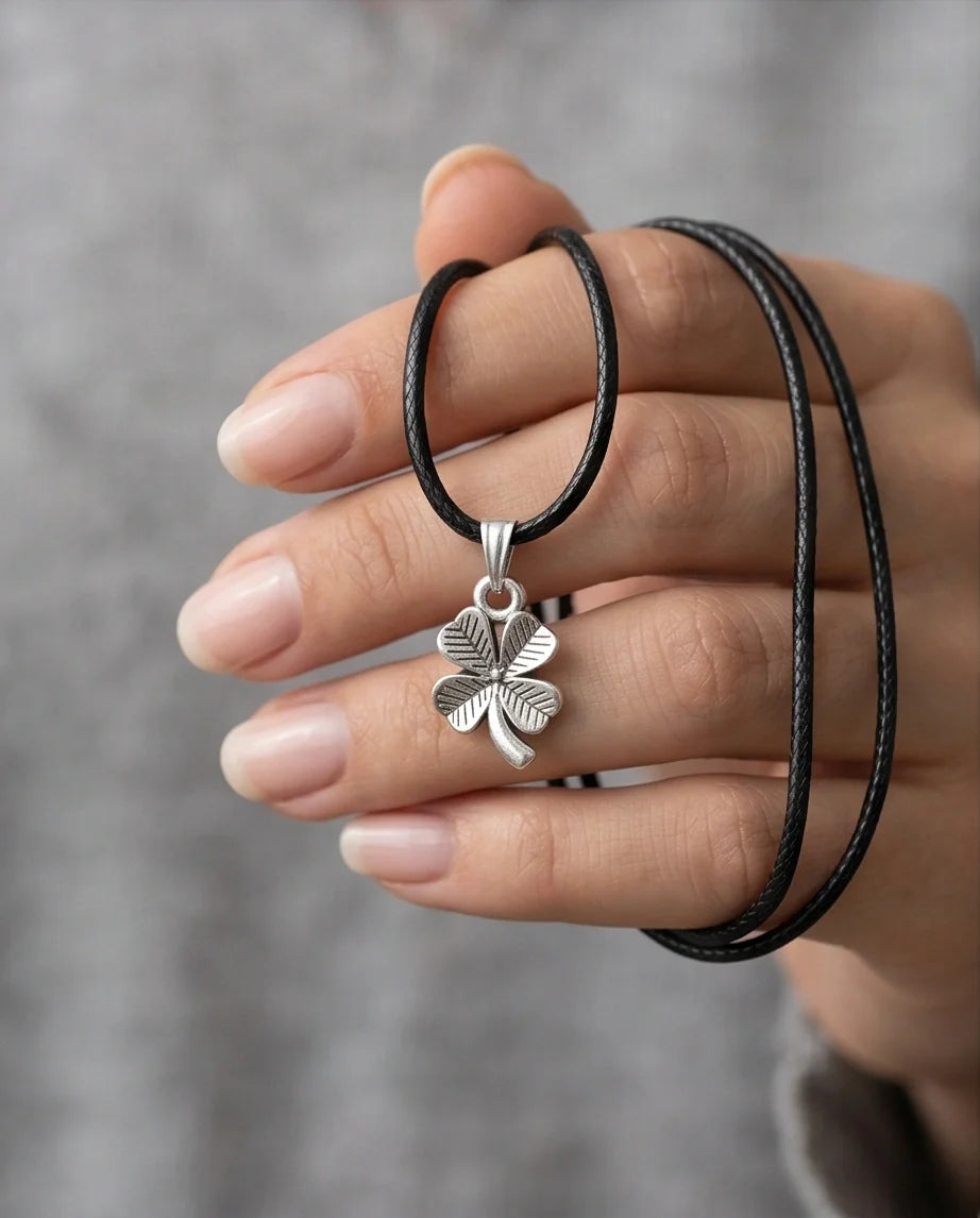 Silver Four-Leaf Clover Necklace