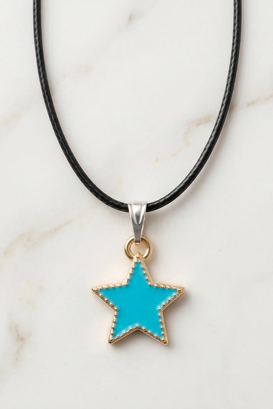 Gold and Turquoise Beaded Star Necklace