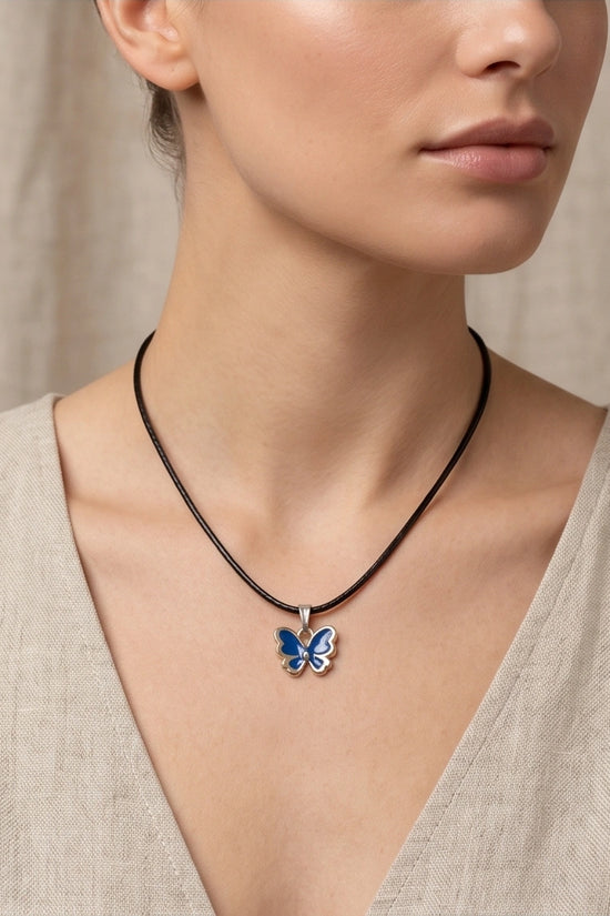 Midnight Blue Butterfly Pendant