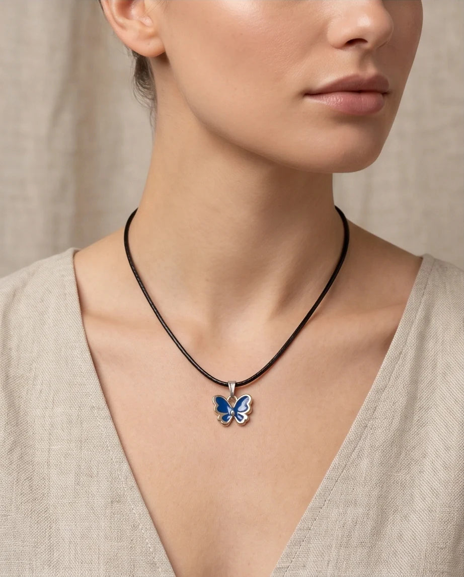 Midnight Blue Butterfly Pendant