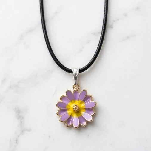 Pastel Lavender Daisy Pendant