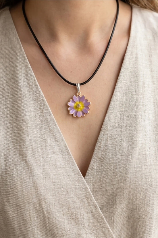 Pastel Lavender Daisy Pendant