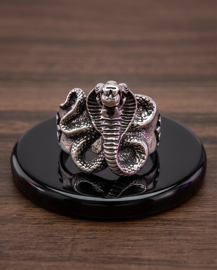 Coiled Cobra Sculpted Statement Ring
